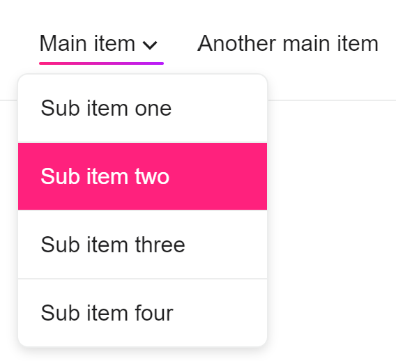 dropdown menu example