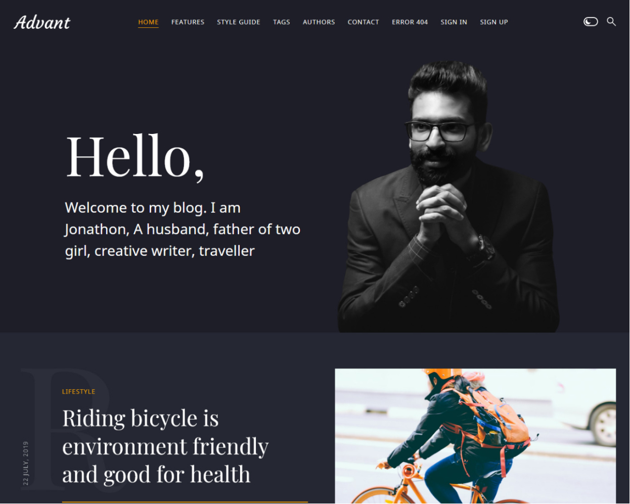 Advant theme screenshot