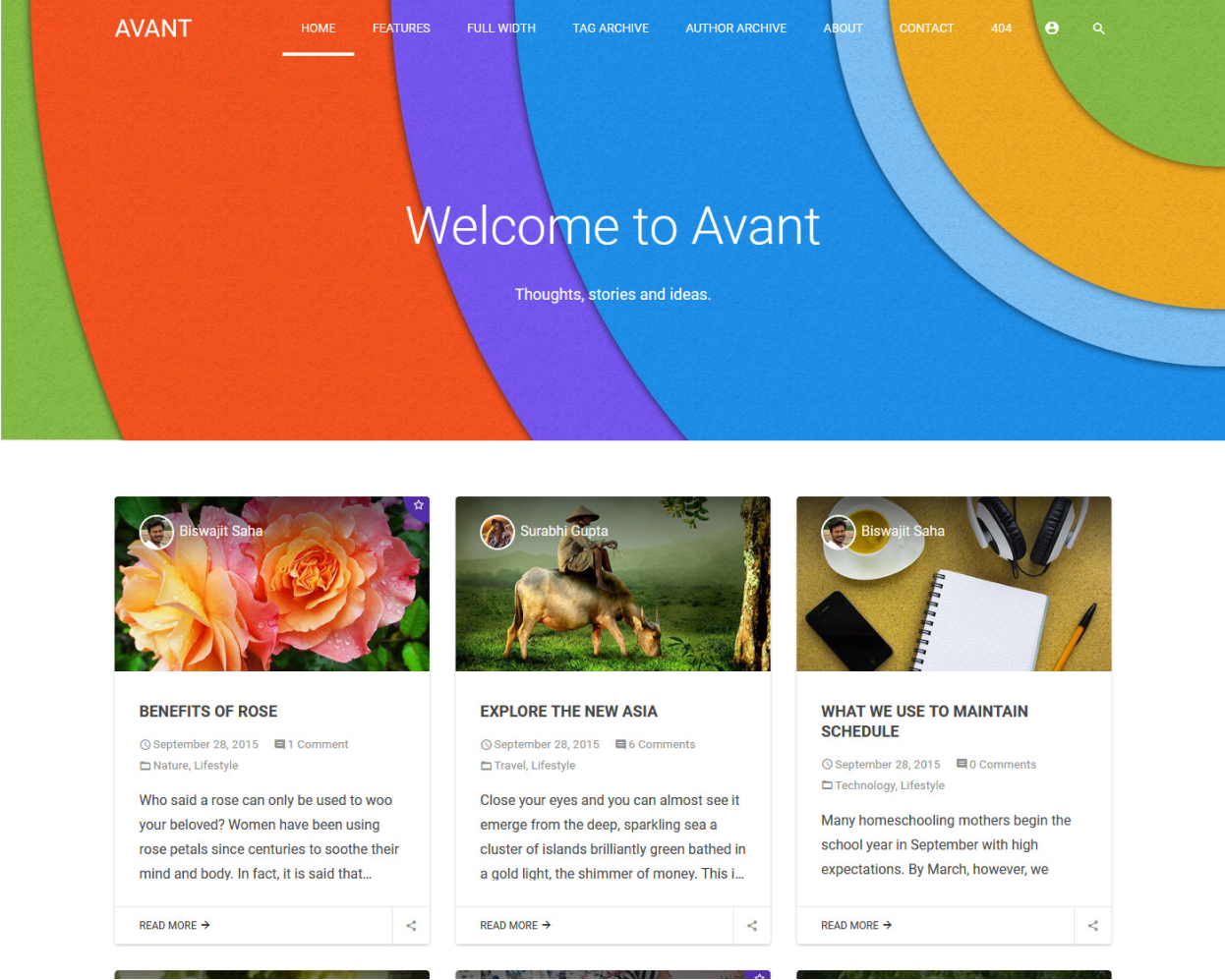 Avant theme screenshot