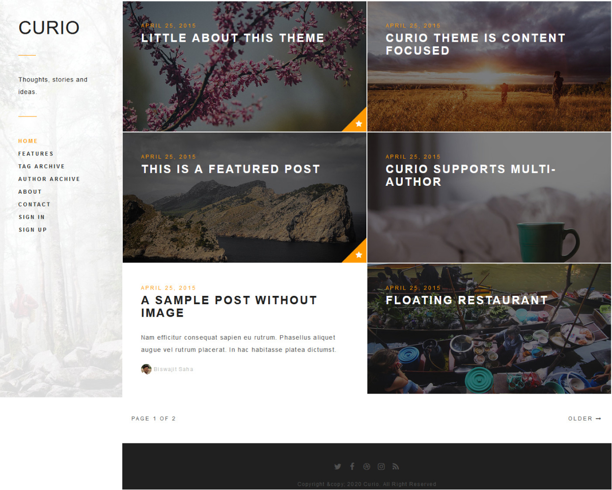 Curio - Responsive Minimal Blog Theme - GBJ solution