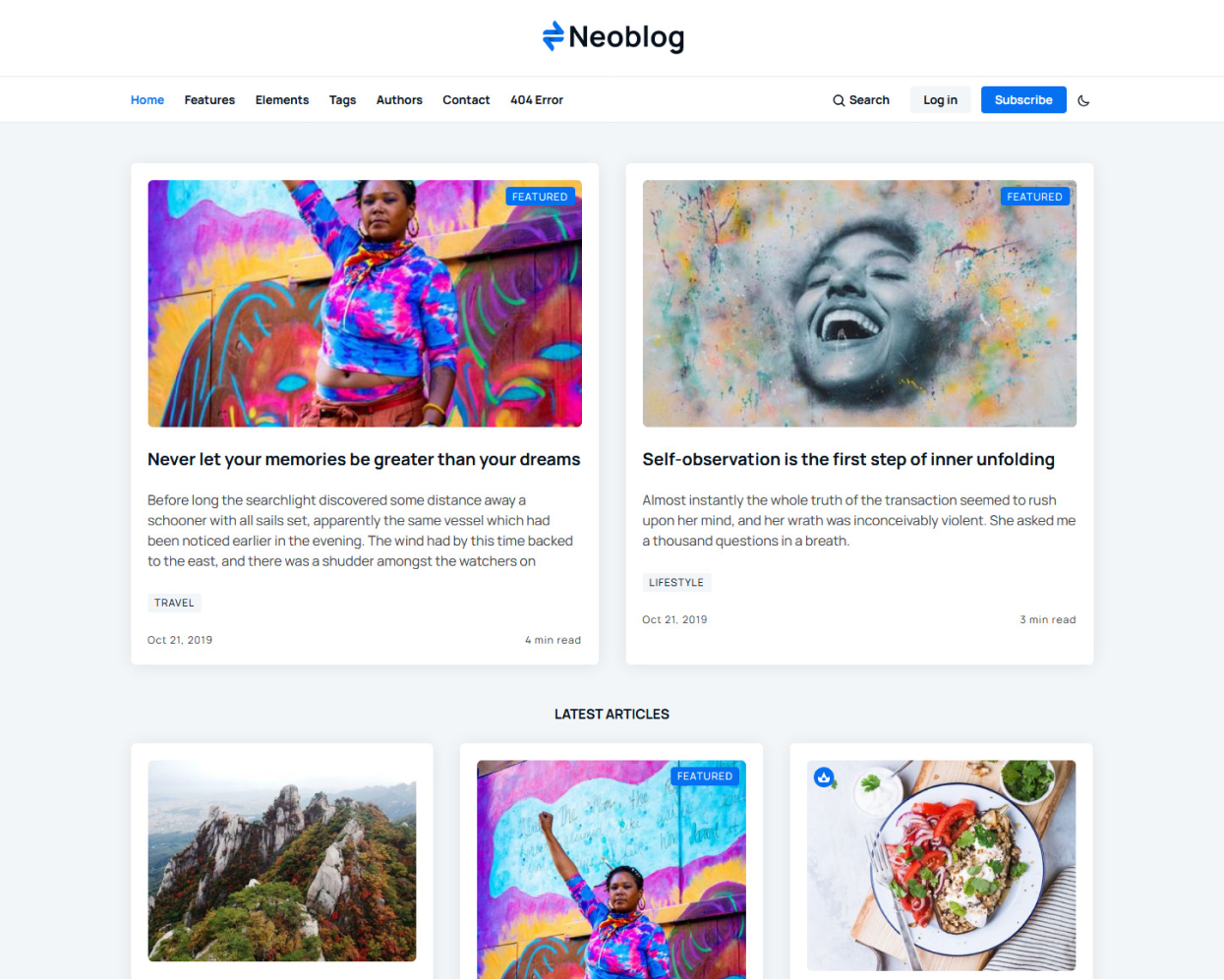 Neoblog theme screenshot