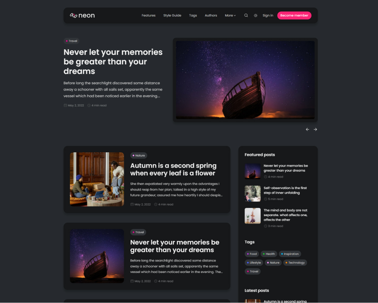 Neon theme screenshot