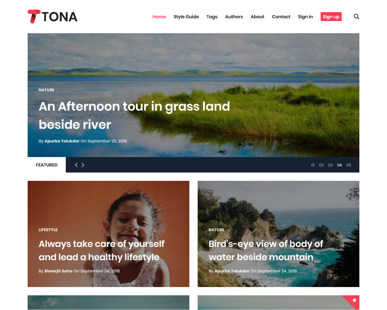 Tona theme screenshot