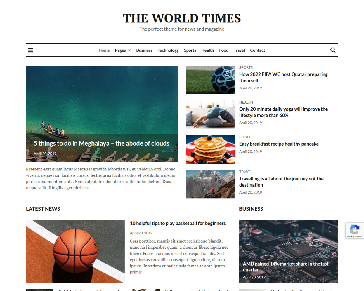 World Times theme screenshot